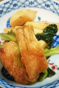 里芋、小松菜の甘カレー炒め 簡単美味しい