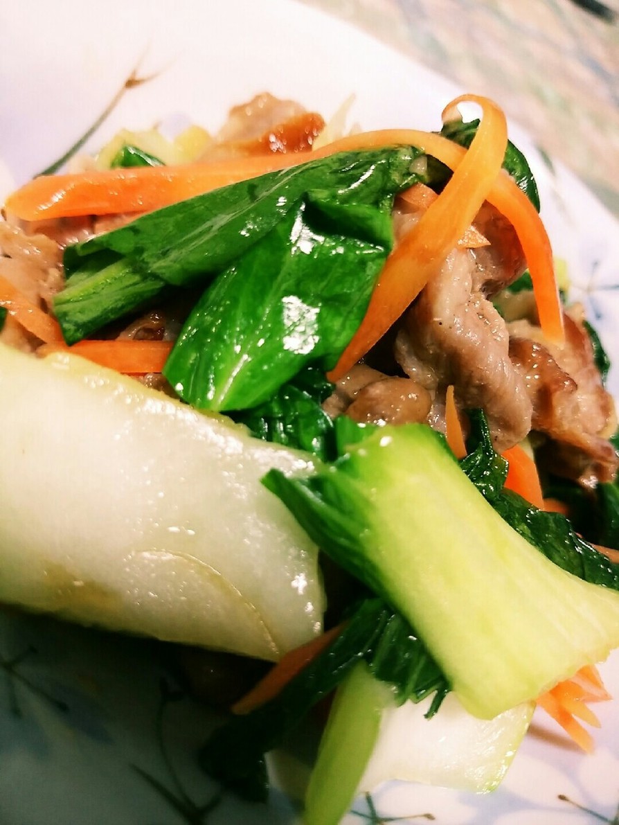 生姜香る豚肉とチンゲンサイの中華風炒めの画像