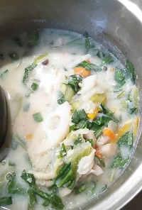 白身魚と根菜の豆乳シチュー