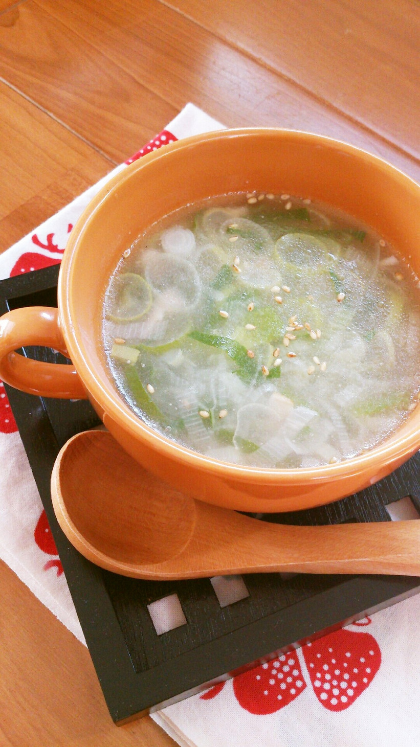 風邪予防☆葱と生姜のシャンタンスープ。の画像