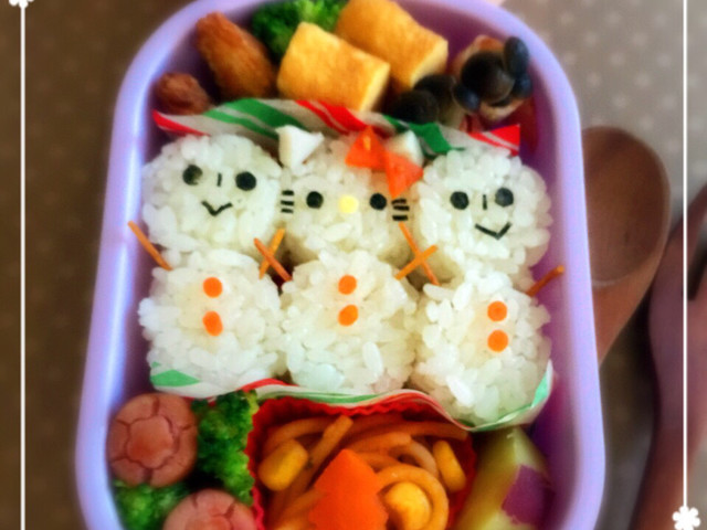 冬の簡単キャラ弁 雪だるまキティちゃん レシピ 作り方 By Meiyuina クックパッド 簡単おいしいみんなのレシピが355万品