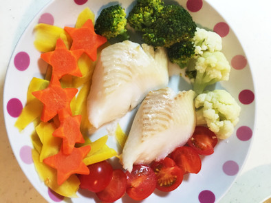 白身魚のかんたん野菜蒸しの写真