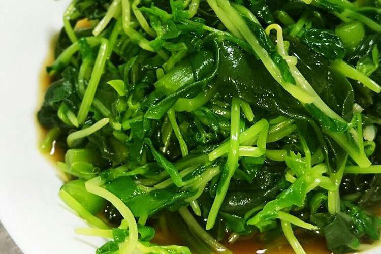 すぐ出来る 豆苗とつるむらさきのおひたし レシピ 作り方 By はるあまん クックパッド