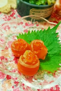 柚子胡椒風味のサーモンローズ