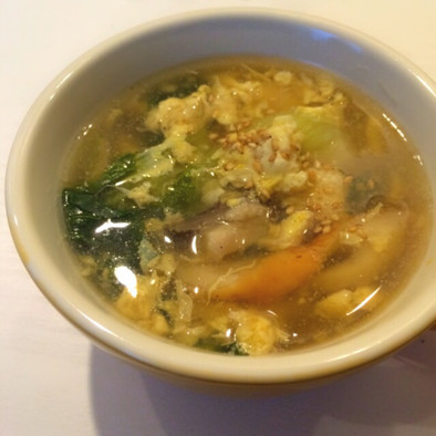 ＊チンゲン菜と竹輪のふわとろ卵スープ＊の写真