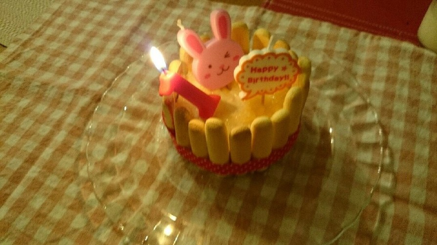 簡単★1才誕生日ケーキ 簡単お菓子ケーキの画像