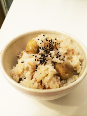 圧力鍋でモチモチ栗ご飯