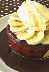 【豪華】チョコバナナ厚焼きホットケーキ♪