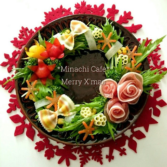 花咲くクリスマスのリースサラダ レシピ 作り方 By Minachi クックパッド 簡単おいしいみんなのレシピが352万品