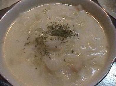 ホタテと白菜のミルクスープの写真