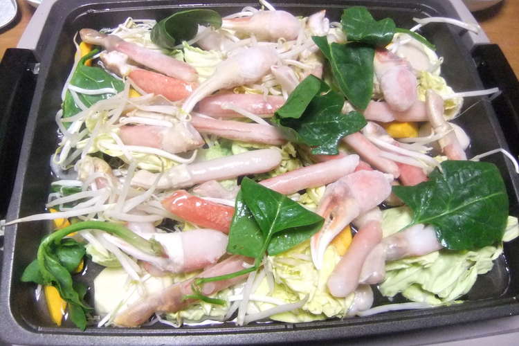 ホットプレートで～白身魚もカニも松前焼き
