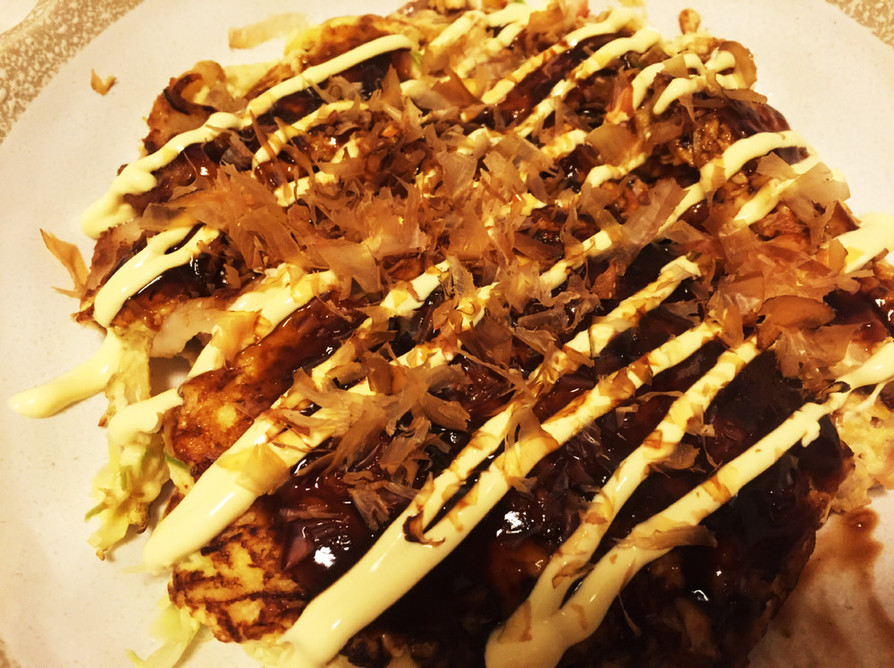 糖質制限！超簡単ヘルシーお好み焼き！