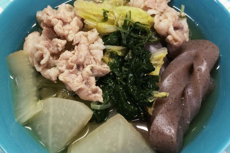 豚肉とこんにゃくと水菜や大根 白菜の煮物 レシピ 作り方 By クロニャンコ クックパッド 簡単おいしいみんなのレシピが355万品