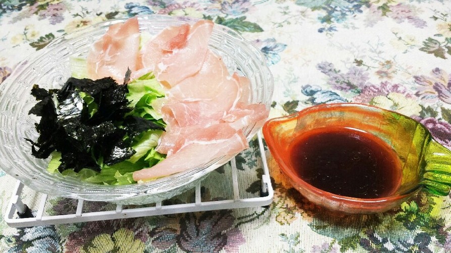 和風!生ハムと焼き海苔レタスサラダ!の画像
