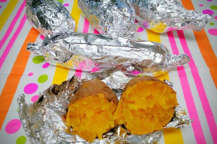 ミニサイズ安納芋で焼き芋 魚焼きグリル レシピ 作り方 By じゅびにゃん クックパッド
