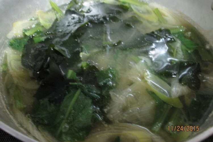 小松菜と長ねぎとわかめの味噌汁 レシピ 作り方 By ちぃちゃんだよ クックパッド