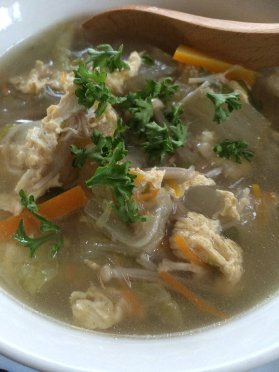 白菜、春雨香味スープの画像