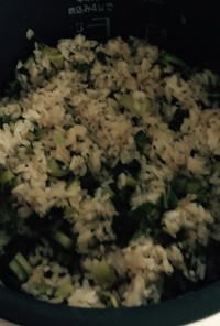 野沢菜と塩昆布の混ぜご飯