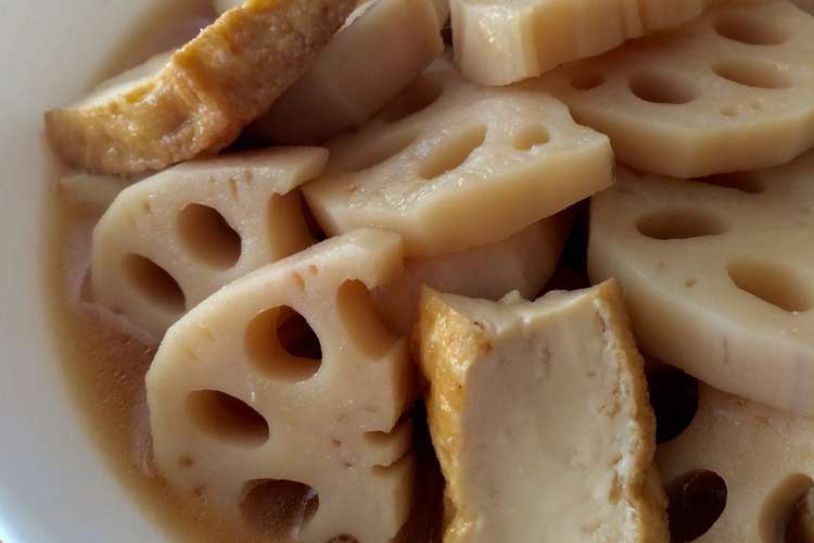 ほっこり 煮込み10分蓮根と厚揚げの煮物 レシピ 作り方 By ひろママ クックパッド 簡単おいしいみんなのレシピが361万品