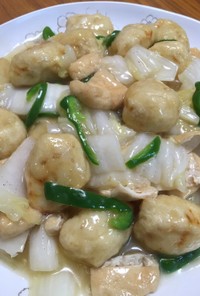 白身魚と豆腐ボールの中華炒め☆