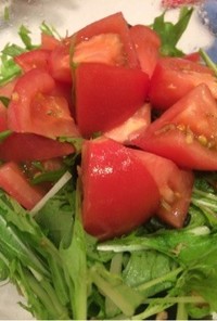 水菜・トマトのジャコサラダ