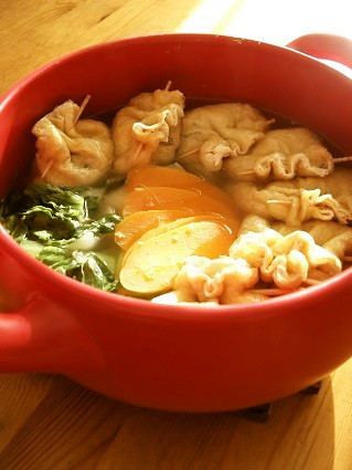 もずくチーズ巾着の生姜スープ煮の画像