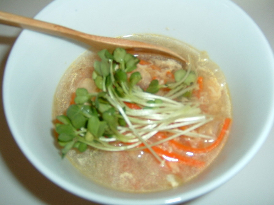 たまねぎとにんじんのアジアン卵スープの画像