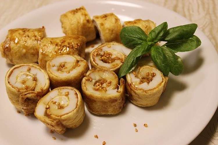 節約おかず ちくわと油揚げのクルクル巻き レシピ 作り方 By とまとママ クックパッド
