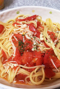 トマトとえのき茸の簡単パスタ