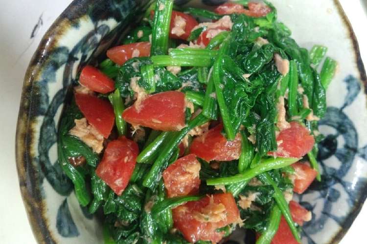 ほうれん草とトマトのちょっぴり洋風サラダ レシピ 作り方 By Candymoka クックパッド