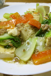 豆腐とひき肉の炒め物