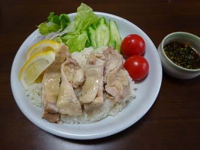 簡単アジアン蒸し鶏飯(カオマンガイ)の写真