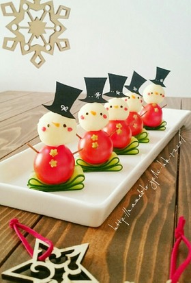 クリスマスに♡ ✱雪だるまピンチョス✱