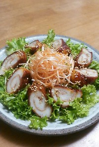 韓国風♡豚バラちくわ巻き~節約レシピ