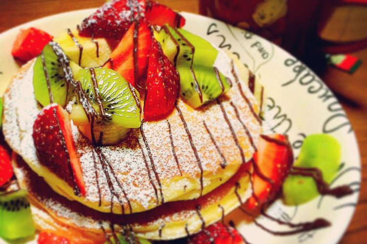 簡単 中学生でも作れるフルーツパンケーキ レシピ 作り方 By 由香利 蘭ママ クックパッド