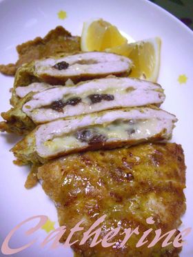 鶏胸肉のカレーピカタ レーズン&チーズ♪
