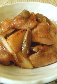 ホクシャリ長芋と鶏肉の甘辛炒め