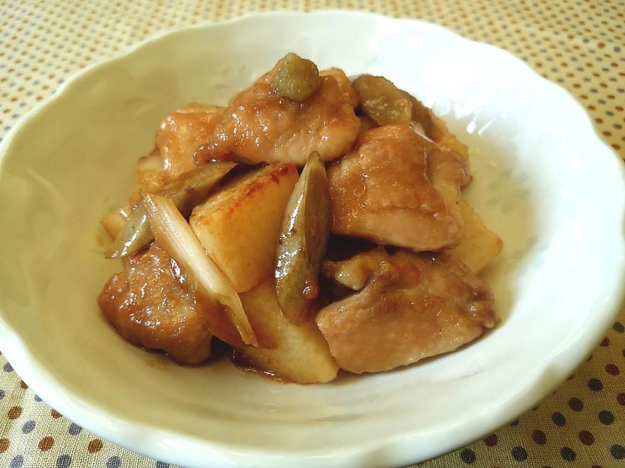 ホクシャリ長芋と鶏肉の甘辛炒めの画像