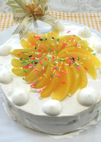 黄桃のクリスマスケーキ