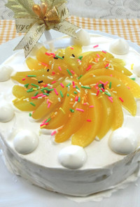 黄桃のクリスマスケーキ