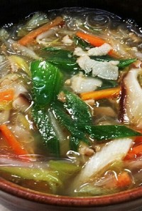 たっぷり野菜と春雨の中華スープ