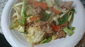 創味シャンタンで美味!野菜炒め