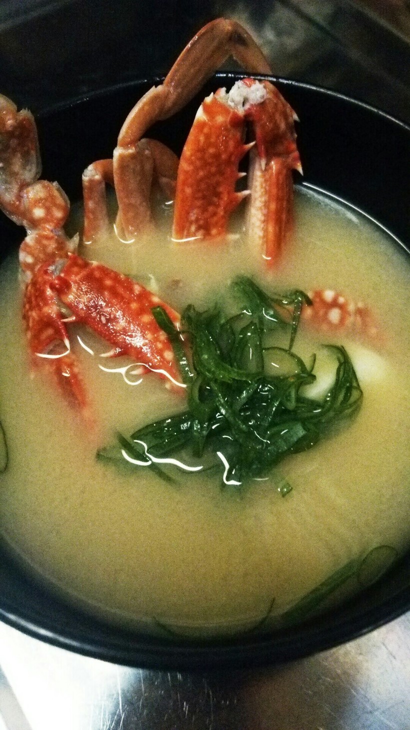 ♪味噌汁♪渡り蟹の画像