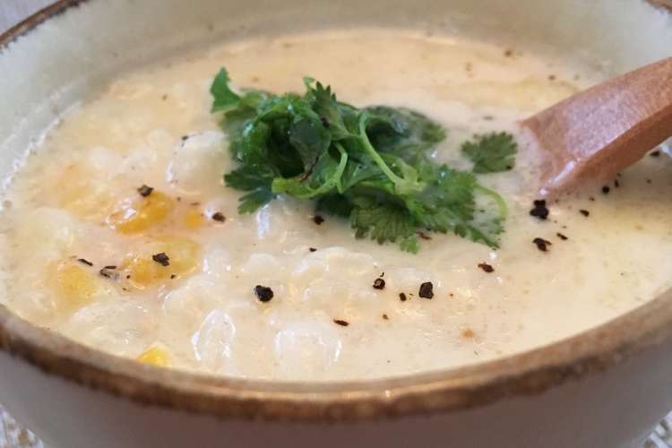 マグカップで簡単ホッと豆乳スープごはん レシピ 作り方 By ぱーどん クックパッド 簡単おいしいみんなのレシピが371万品