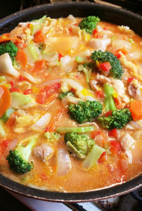 たっぷり野菜♪簡単トマトクリーム風スープ