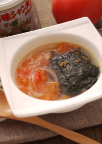シャンタンde焼き海苔とトマトのスープ