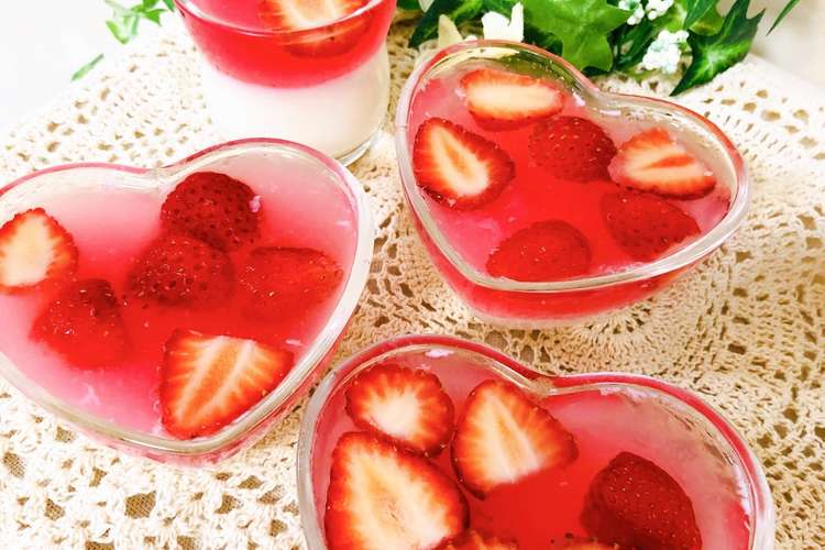 アガーで苺ゼリー 神天 レシピ 作り方 By かにょてん クックパッド 簡単おいしいみんなのレシピが366万品