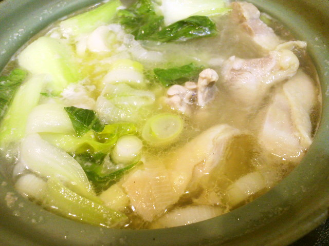 鶏鍋　チンゲン　上州ねぎ　創味シャンタンの画像