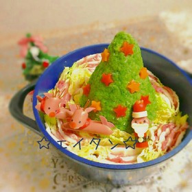 大根おろしアート鍋(クリスマス)