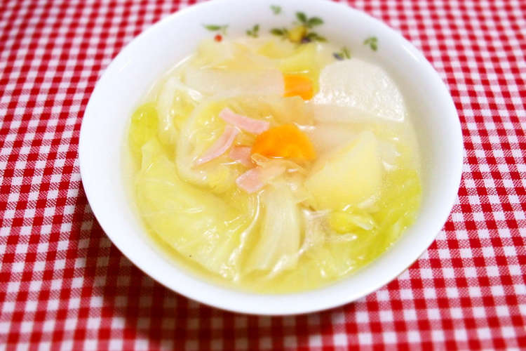 創味シャンタンでヘルシー野菜スープ レシピ 作り方 By みんとこ クックパッド